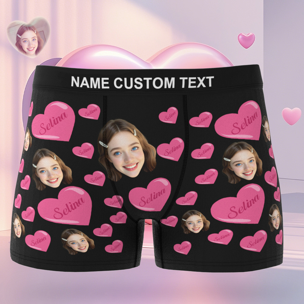 Boxer Personnalisé Pour Homme, Sous-vêtement Personnalisé Avec Inscription « be Mine », Cadeau Pour Couple, Cadeau De Saint-valentin - MyFaceSocksFR