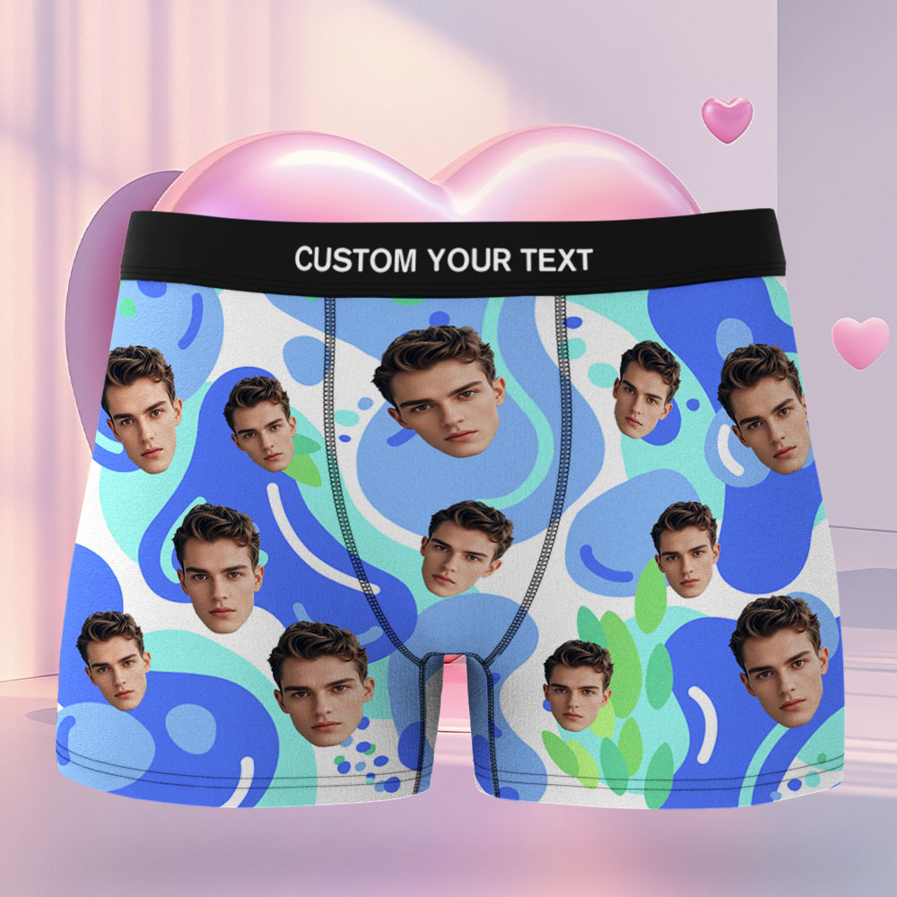 Boxer Personnalisé Pour Homme, Cadeau Pour Mari, Motif Rayé Violet - MyFaceSocksFR