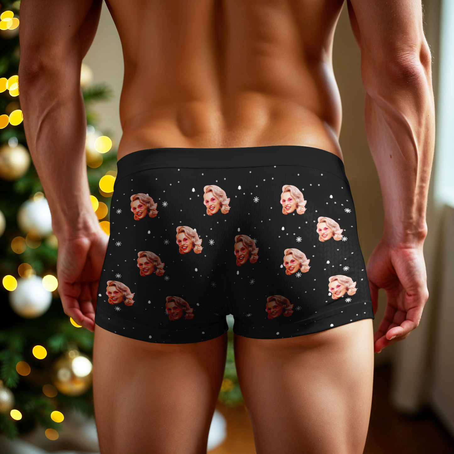 Boxer Personnalisé Pour Homme, Cadeau De Noël Humoristique Avec Photo Personnalisée. - MyFaceSocksFR