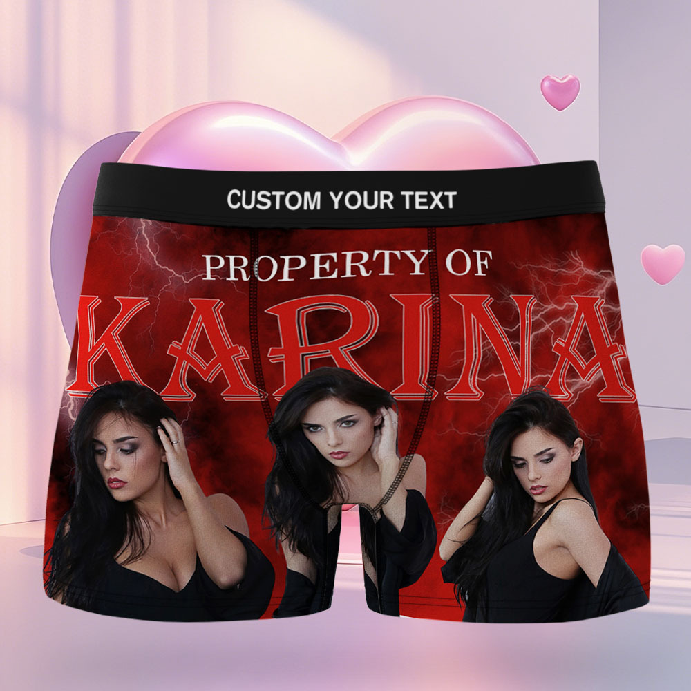 Boxer Vintage Personnalisé Pour Homme, Avec Photo, Ceinture Bleue Et Couleur Du Visage, Sous-vêtements De Saint-valentin - MyFaceSocksFR