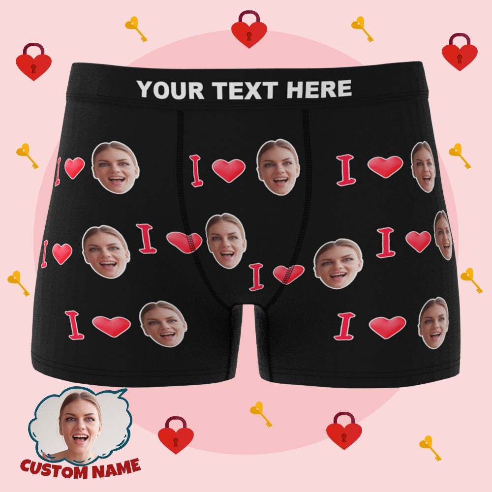 Boxer Personnalisé I Love Your Face Cadeaux Lgbt Personnalisés - VisageChaussettes