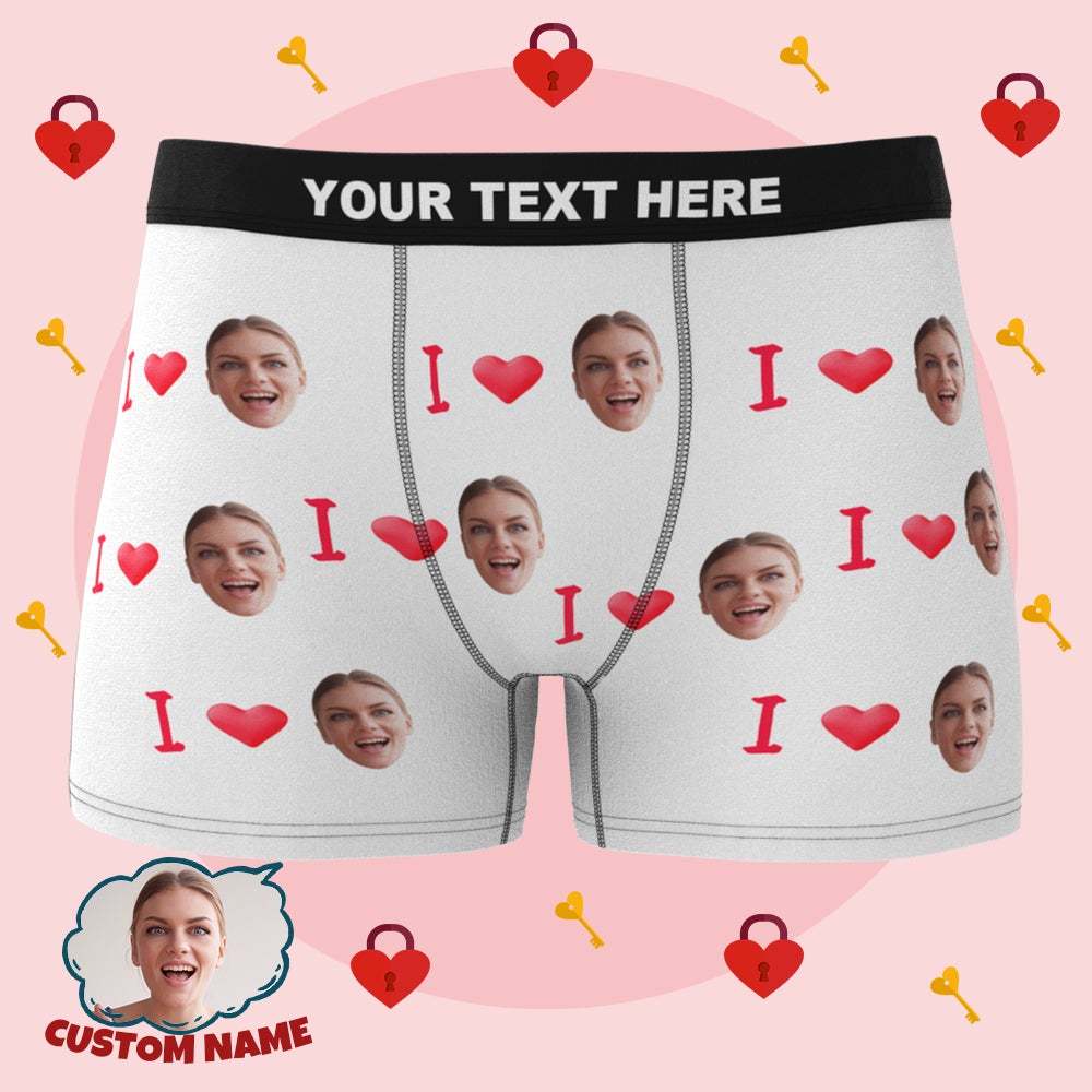 Boxer Personnalisé I Love Your Face Cadeaux Lgbt Personnalisés - VisageChaussettes