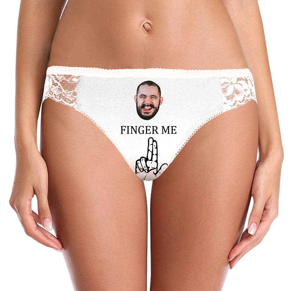 Culotte En Dentelle Pour Femmes Personnalisées Sous-vêtements Sexy Pour Femmes - Finger Me - VisageChaussettes