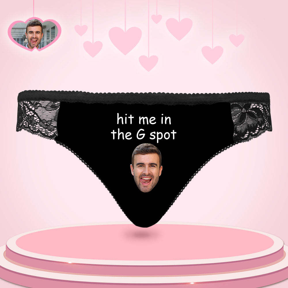 Custom Women Lace Panty Face Sexy Panties Women's Underwear - Hit Me In The G Spot - VisageChaussettes
