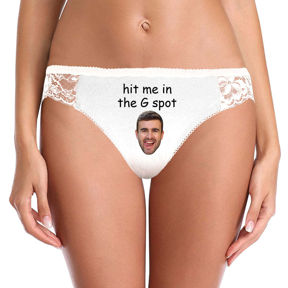 Custom Women Lace Panty Face Sexy Panties Women's Underwear - Hit Me In The G Spot - VisageChaussettes
