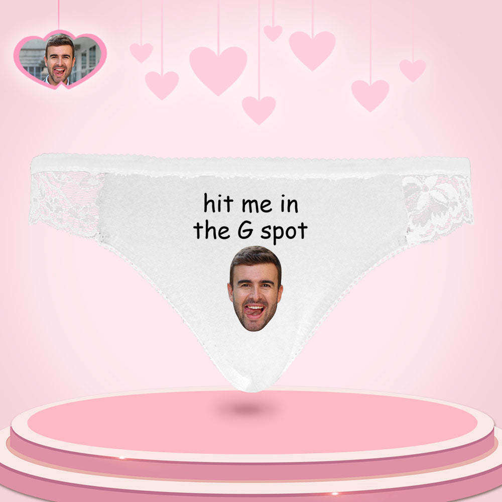 Custom Women Lace Panty Face Sexy Panties Women's Underwear - Hit Me In The G Spot - VisageChaussettes
