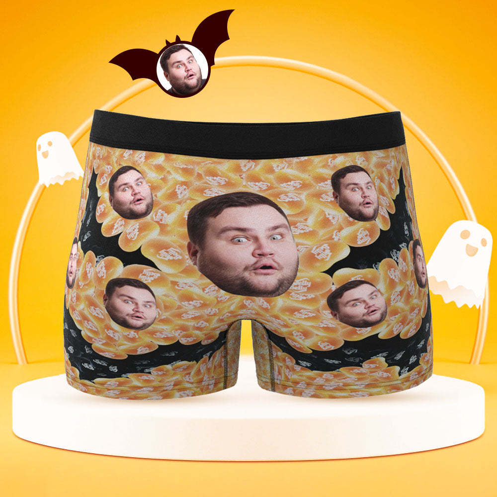 Boxer Visage Personnalisé Caleçon Homme Personnalisé Jelly Belly Beans Halloween Cadeau - VisageChaussettes