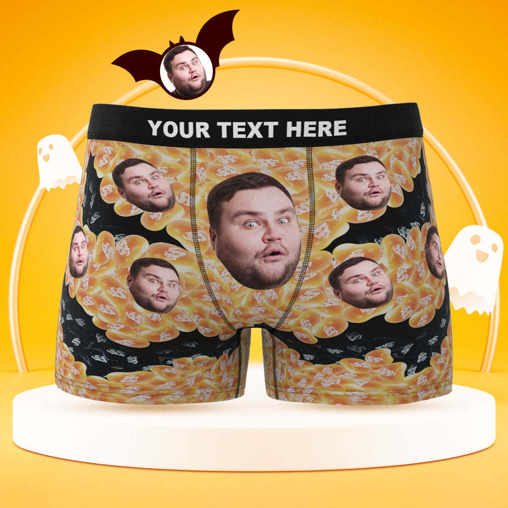 Boxer Visage Personnalisé Caleçon Homme Personnalisé Jelly Belly Beans Halloween Cadeau - VisageChaussettes