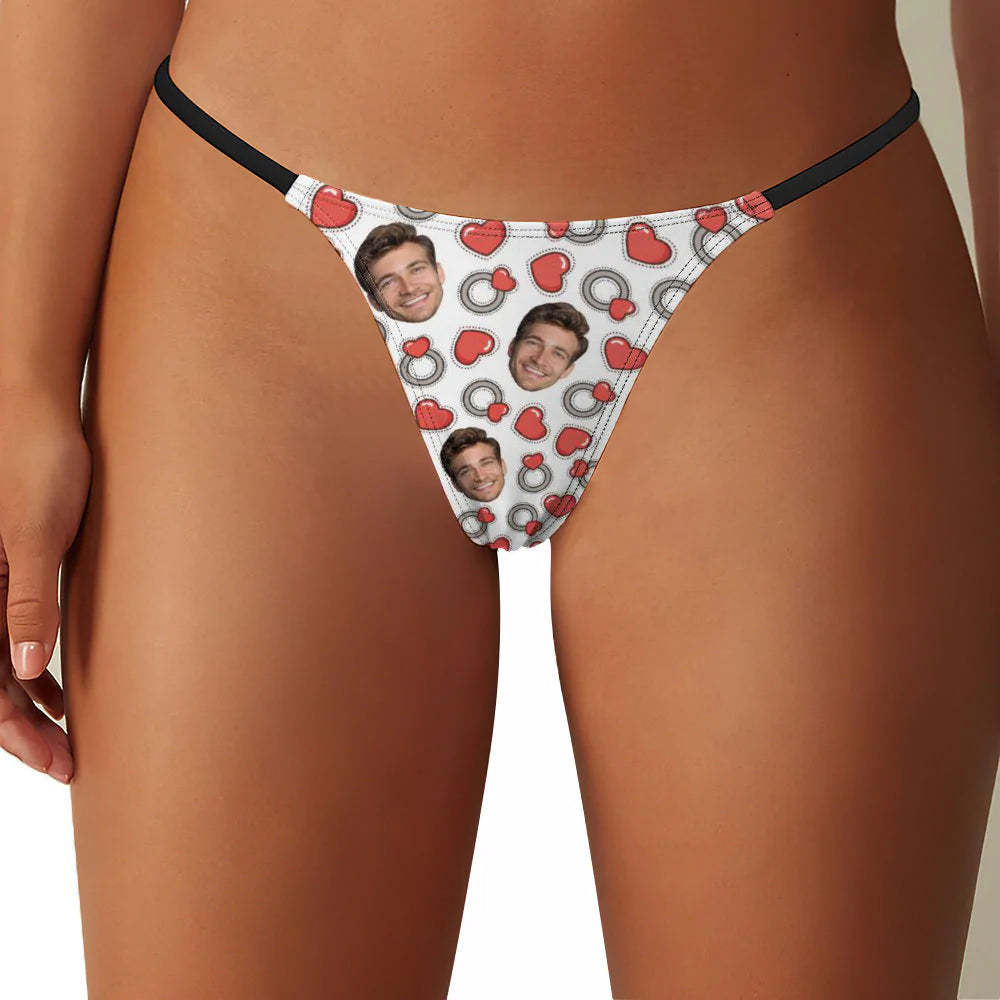 Bague D'amour Tanga Thong Pour Femmes Avec Visage Personnalisé - VisageChaussettes