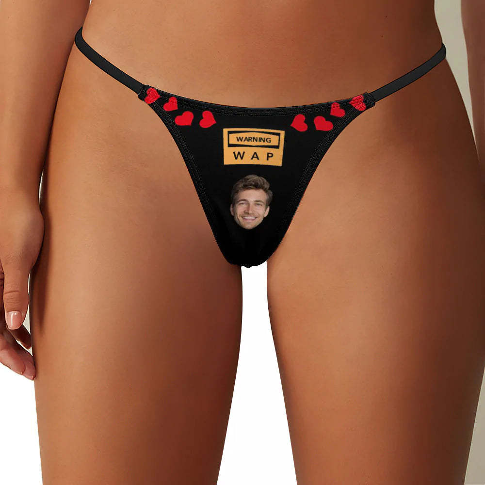 Avertissement De Visage Personnalisé Wap String Tanga Pour Femme - VisageChaussettes