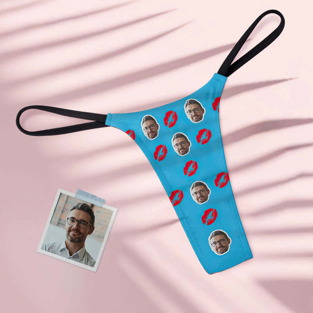 Visage Personnalisé Lèvres Rouges Tanga String Kiss Pour Femme - VisageChaussettes