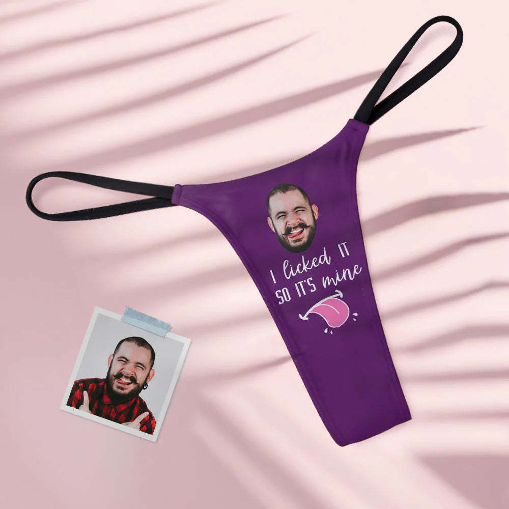 String Tanga Femme Sexy Visage Personnalisé It's Mine - VisageChaussettes