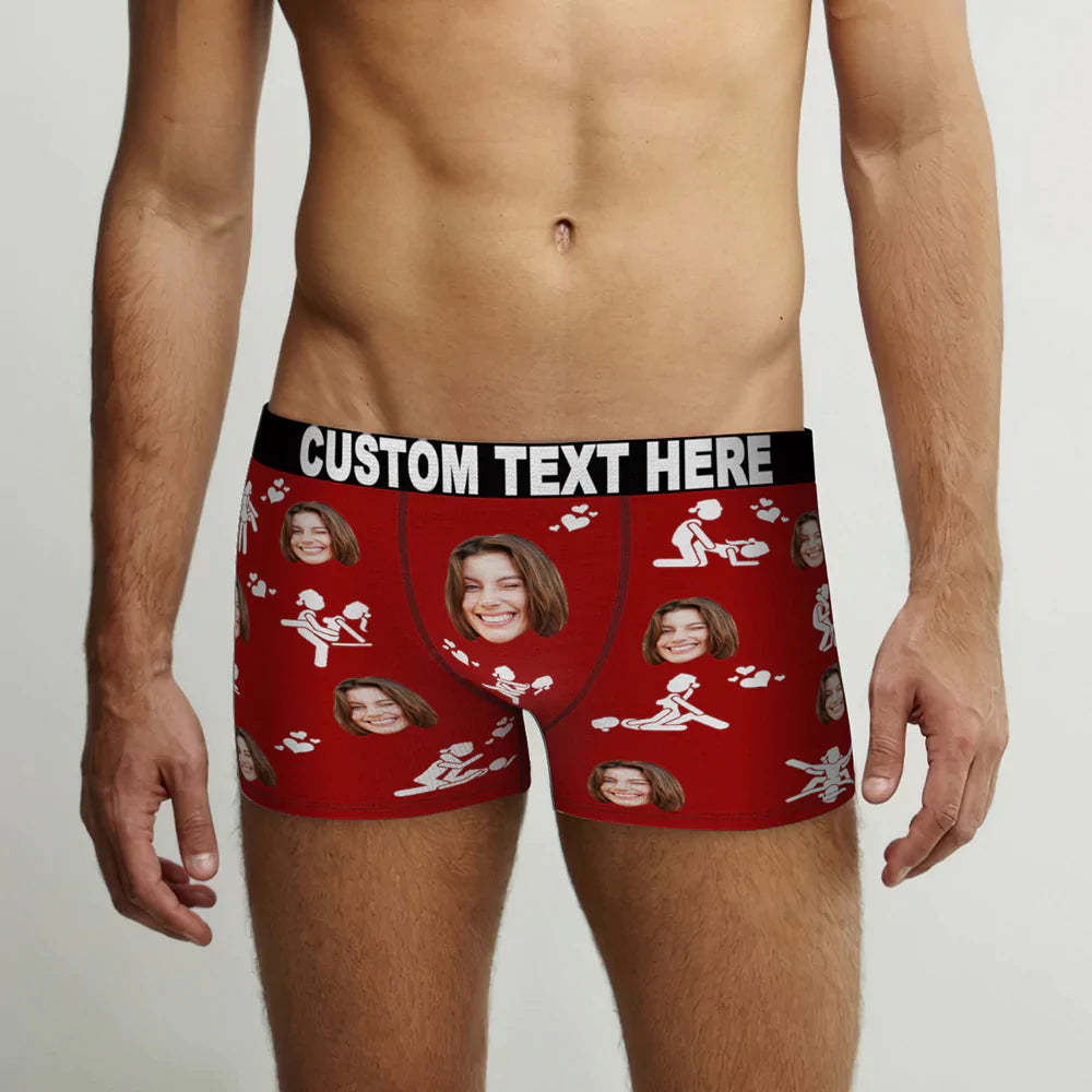 Boxer Visage Homme Personnalisé Just Do It Personnalisé Cadeau Saint Valentin Drôle Pour Lui - VisageChaussettes