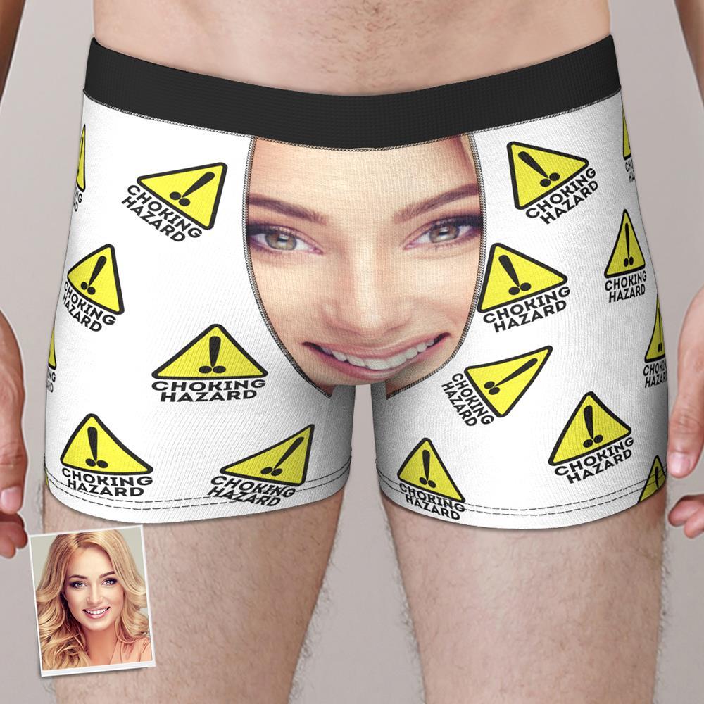 Boxer Visage Personnalisé Risque D'étouffement - VisageChaussettes