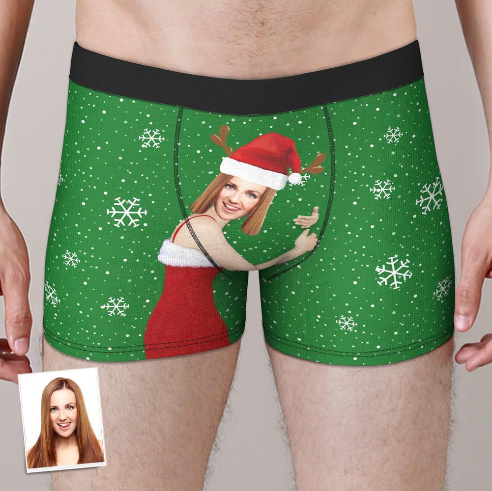 Personnalisé Girlfriend Face Boxers Shorts Personnalisé Photo Sous-vêtements Cadeau De Noël Pour Hommes - VisageChaussettes