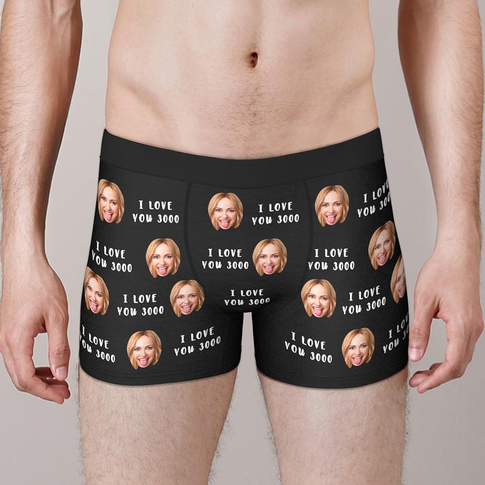 Personalize Face Underwear Custom Face Briefs I Love You 3000 Personalized LGBT Gifts - VisageChaussettes
