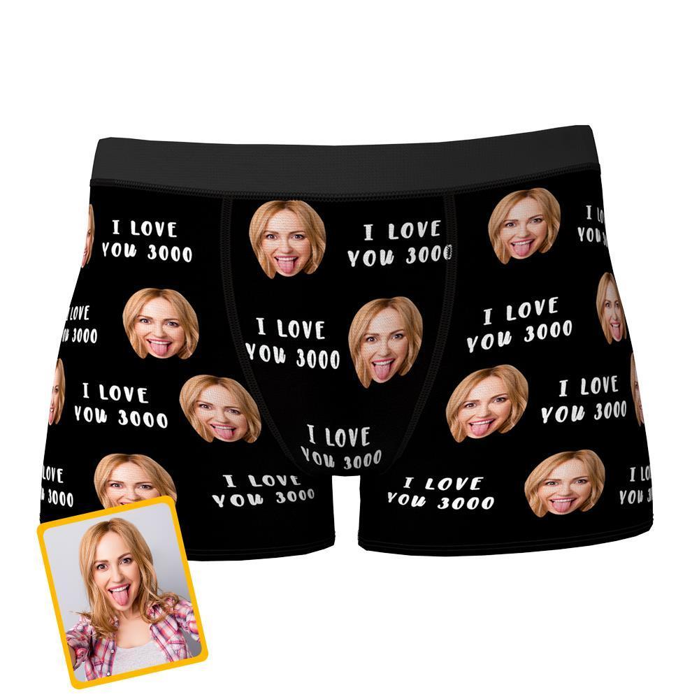 Personalize Face Underwear Custom Face Briefs I Love You 3000 Personalized LGBT Gifts - VisageChaussettes
