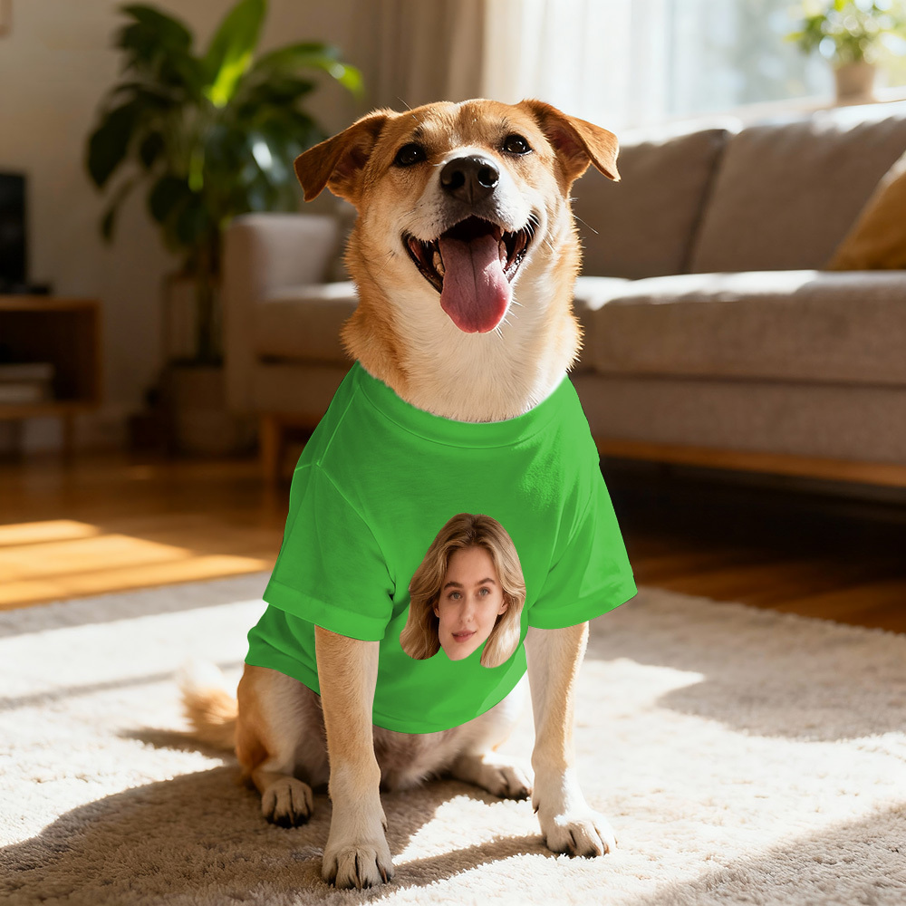 Ensemble De T-shirts Photo Personnalisés Pour Chien Et Maître, Assortis - Cadeau Personnalisé Pour Les Amoureux Des Animaux - MyFaceSocksFR