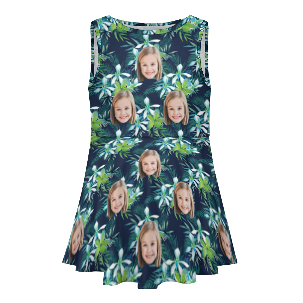 Robe D'été Personnalisée Pour Filles Hawaïennes, Avec Grande Fleur, Pour Enfants - VisageChaussettes