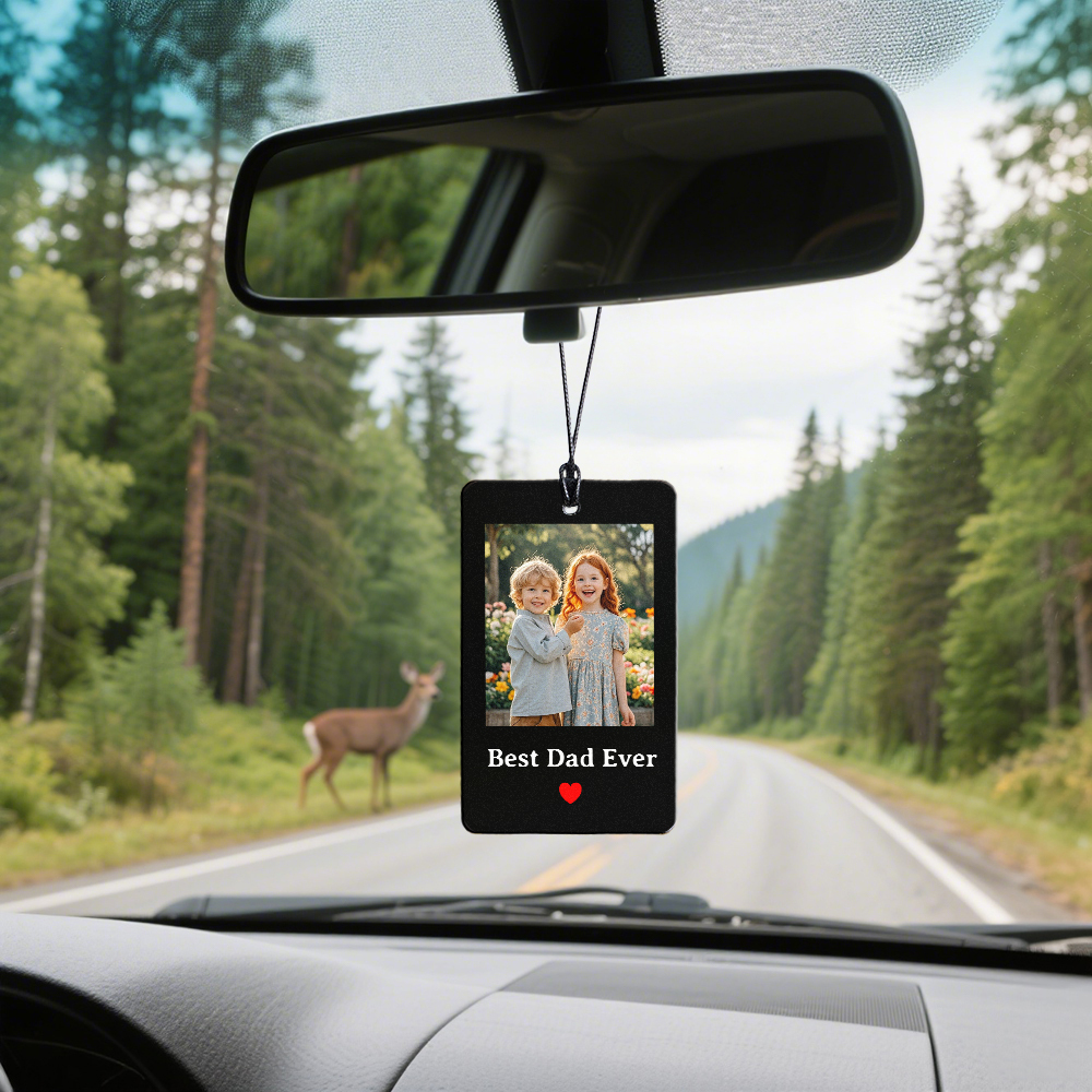 Meilleur Papa De Tous Les Temps, Désodorisant Pour Voiture, Accessoires De Voiture Pour Homme, Cadeau Photo Pour Papa, Cadeau Personnalisé Pour Lui, Cadeau De Fête Des Pères Pour Papa