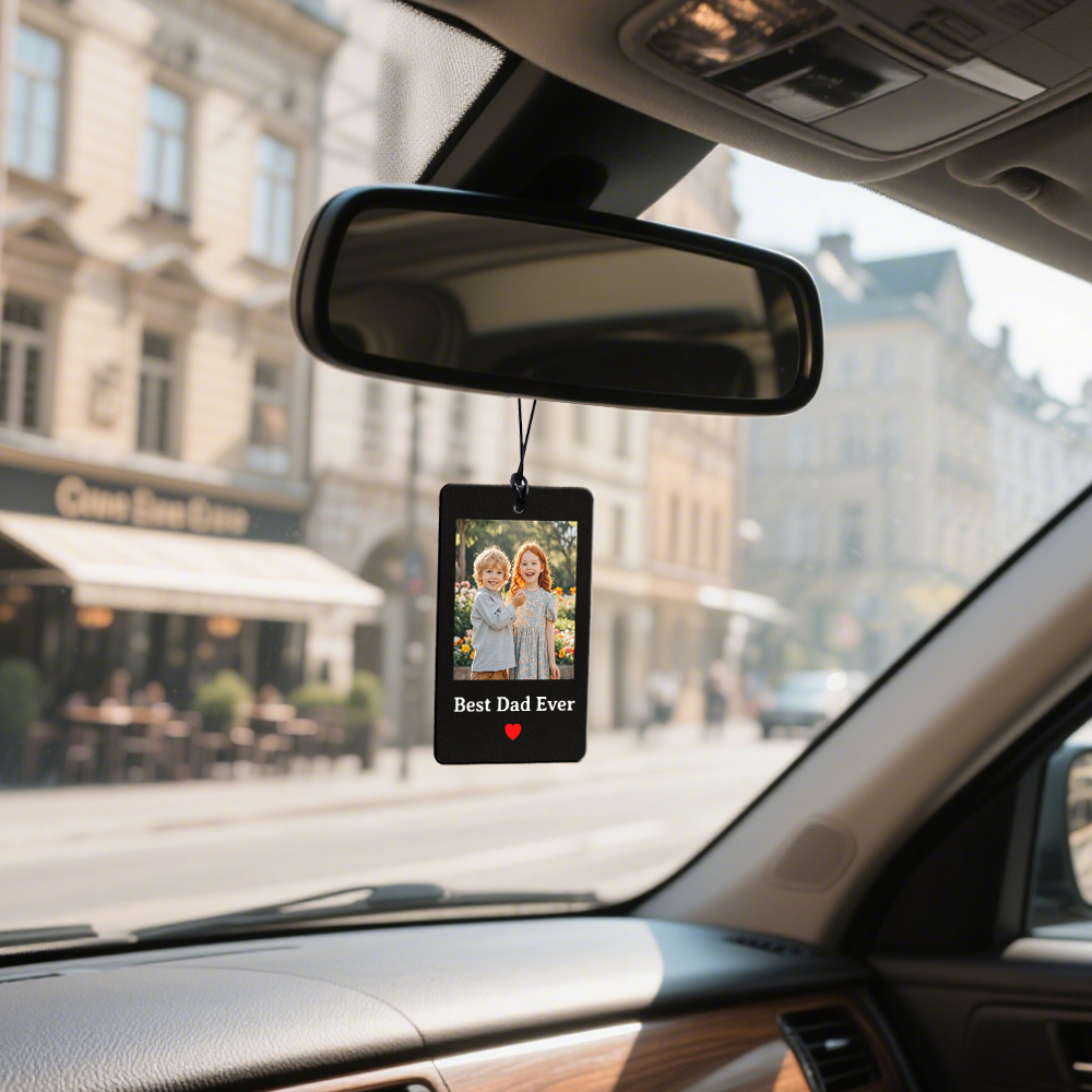 Meilleur Papa De Tous Les Temps, Désodorisant Pour Voiture, Accessoires De Voiture Pour Homme, Cadeau Photo Pour Papa, Cadeau Personnalisé Pour Lui, Cadeau De Fête Des Pères Pour Papa