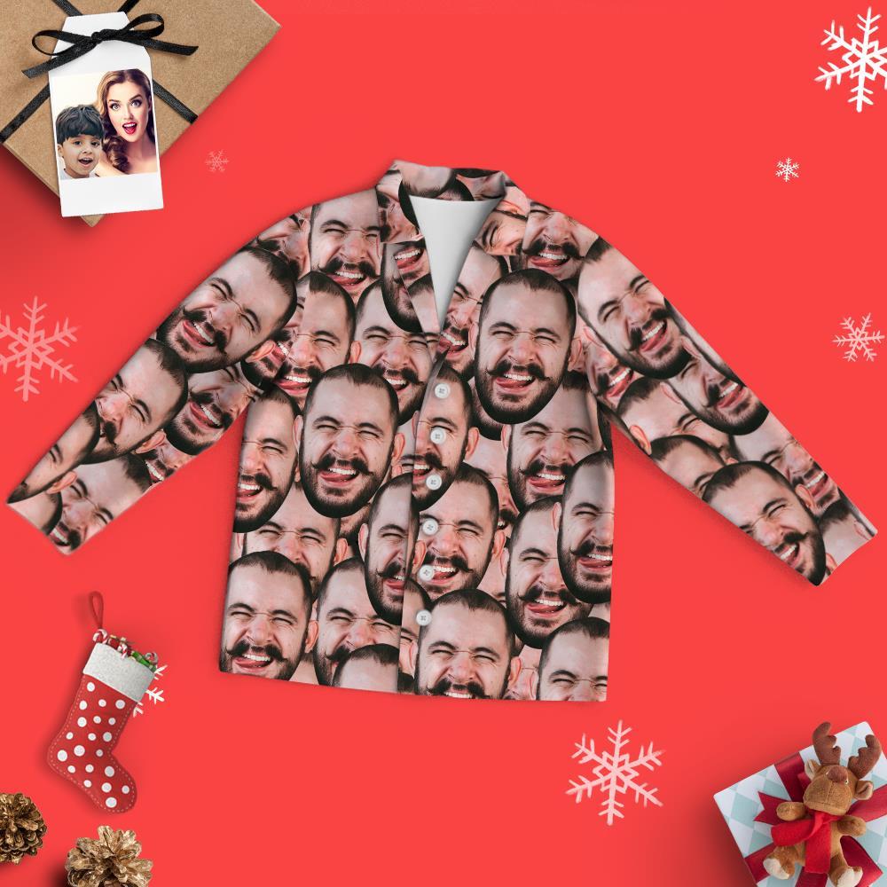 Cadeaux Pour Grand-père Custom Face Mash Pyjamas À Manches Longues Vêtements De Loisirs - VisageChaussettes