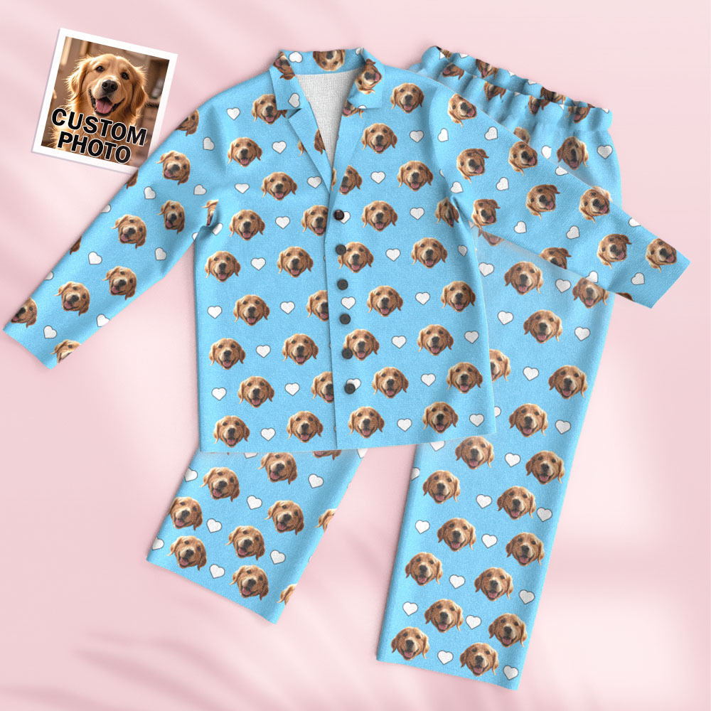Pyjama À Manches Longues Personnalisé Avec Photo Et Cœur - MyFaceSocksFR