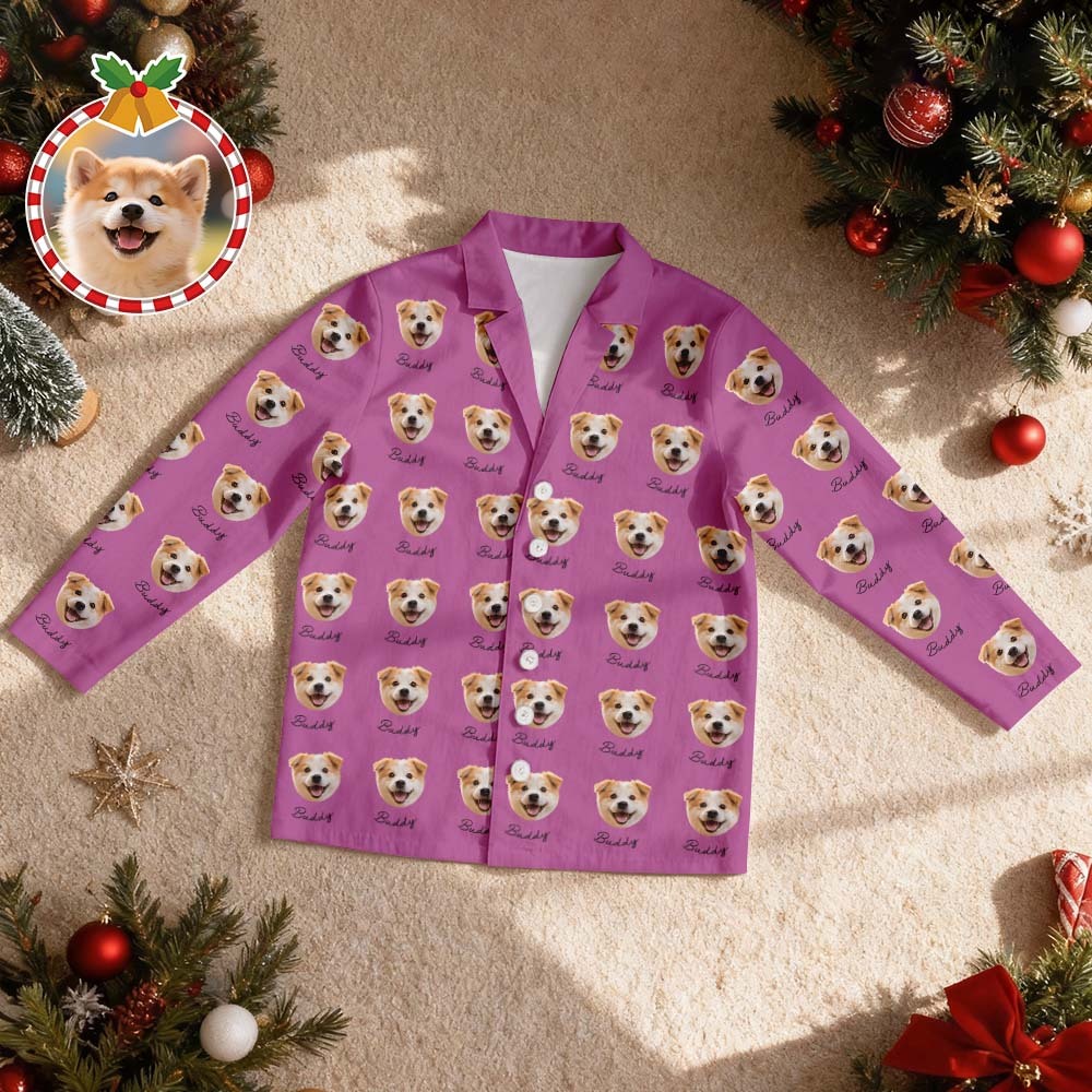 Pyjama De Noël Beige Personnalisé Avec Le Visage De Votre Animal De Compagnie, Pour Chien Ou Chat. Pyjama À Manches Longues Avec Nom Et Photo. Cadeau Idéal Pour Les Amoureux Des Animaux. - MyFaceSocksFR