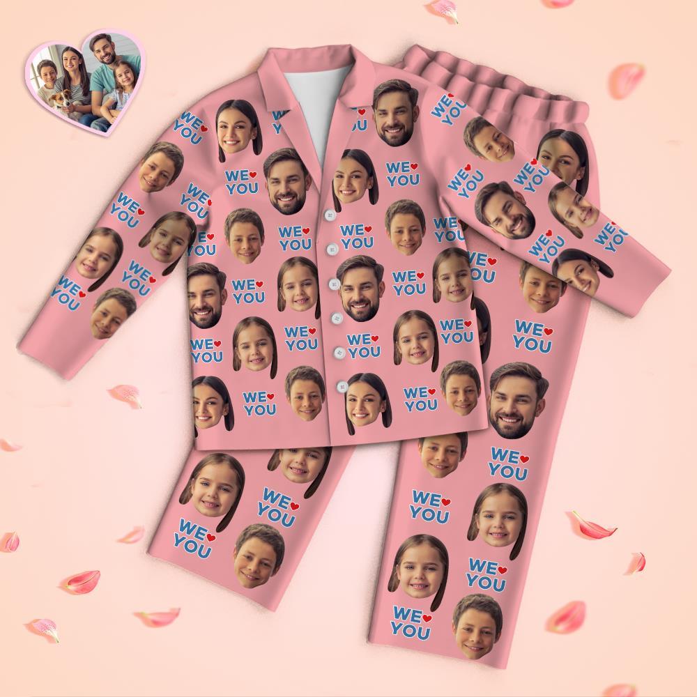 Ensemble De Pyjamas À Manches Longues Et Visage Personnalisé - We Love You - VisageChaussettes