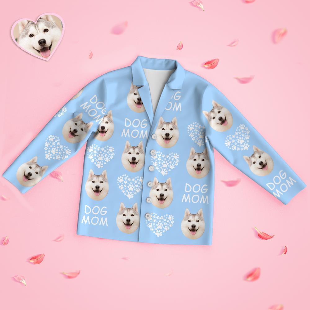 Pyjama À Manches Longues Avec Visage Personnalisé - Dog Mom - VisageChaussettes