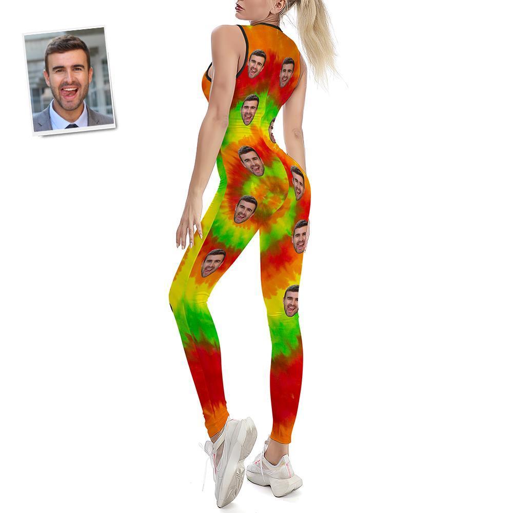 Combinaison De Yoga Femme Visage Personnalisé Stretch Yoga Gym Fitness Costume De Danse - Vortex Tie-dye - VisageChaussettes