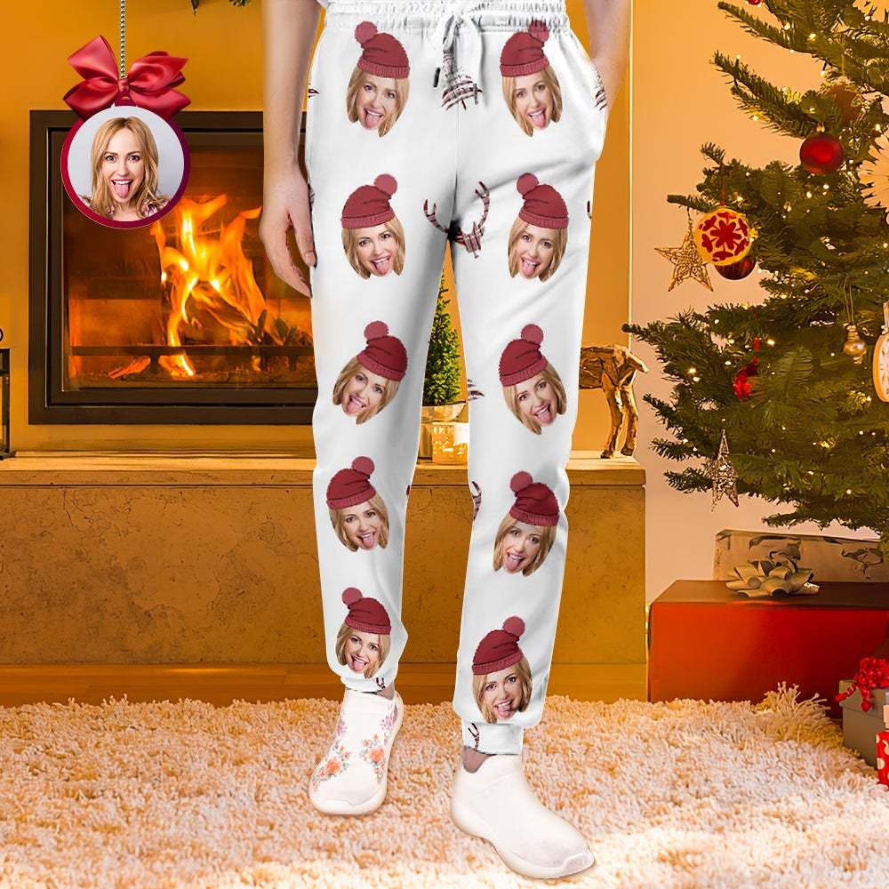 Cadeau Personnalisé De Jogging Unisexe De Pantalons De Survêtement De Visage De Petite Amie Pour L'amant - VisageChaussettes