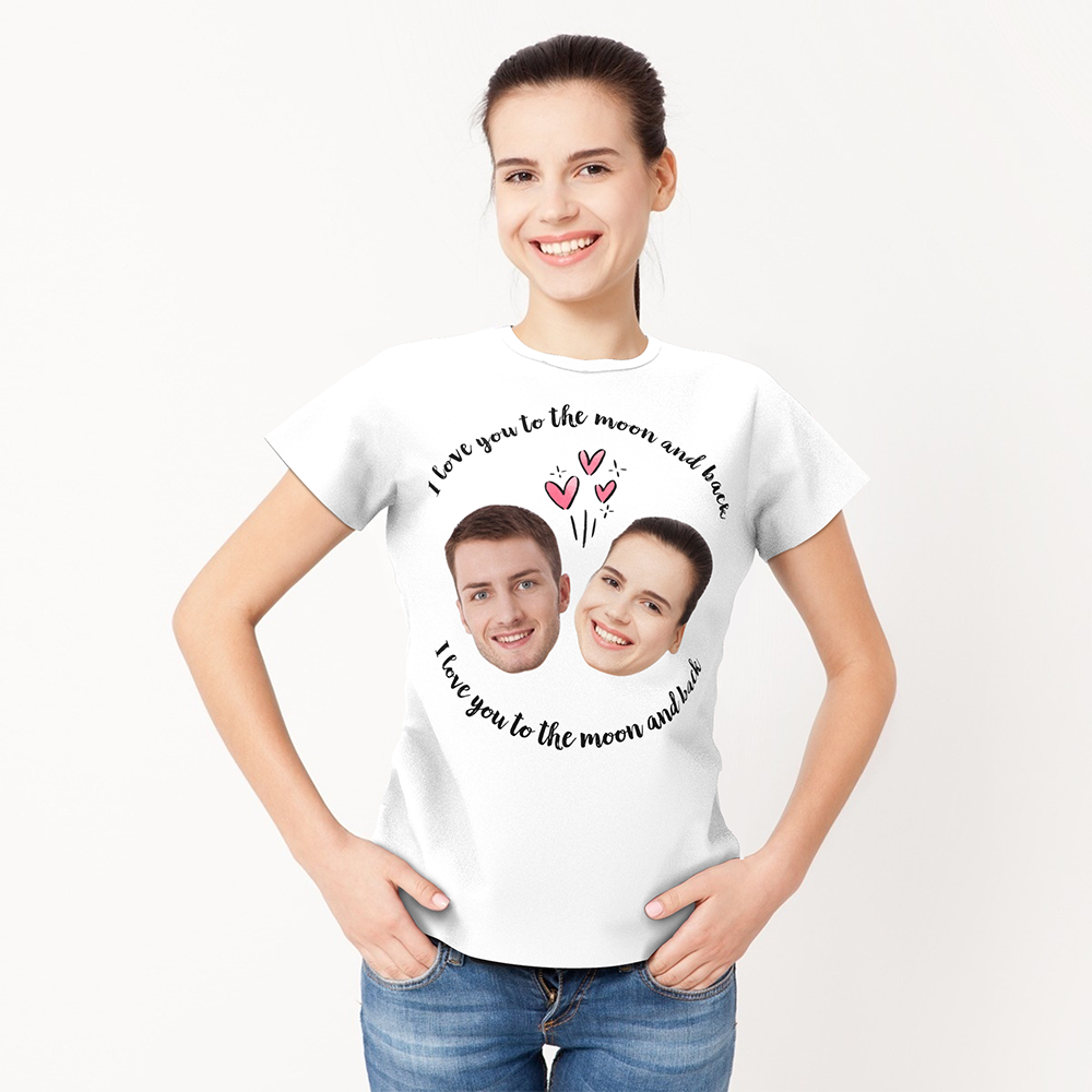 Custom Face Love Woman T-shirt - VisageChaussettes