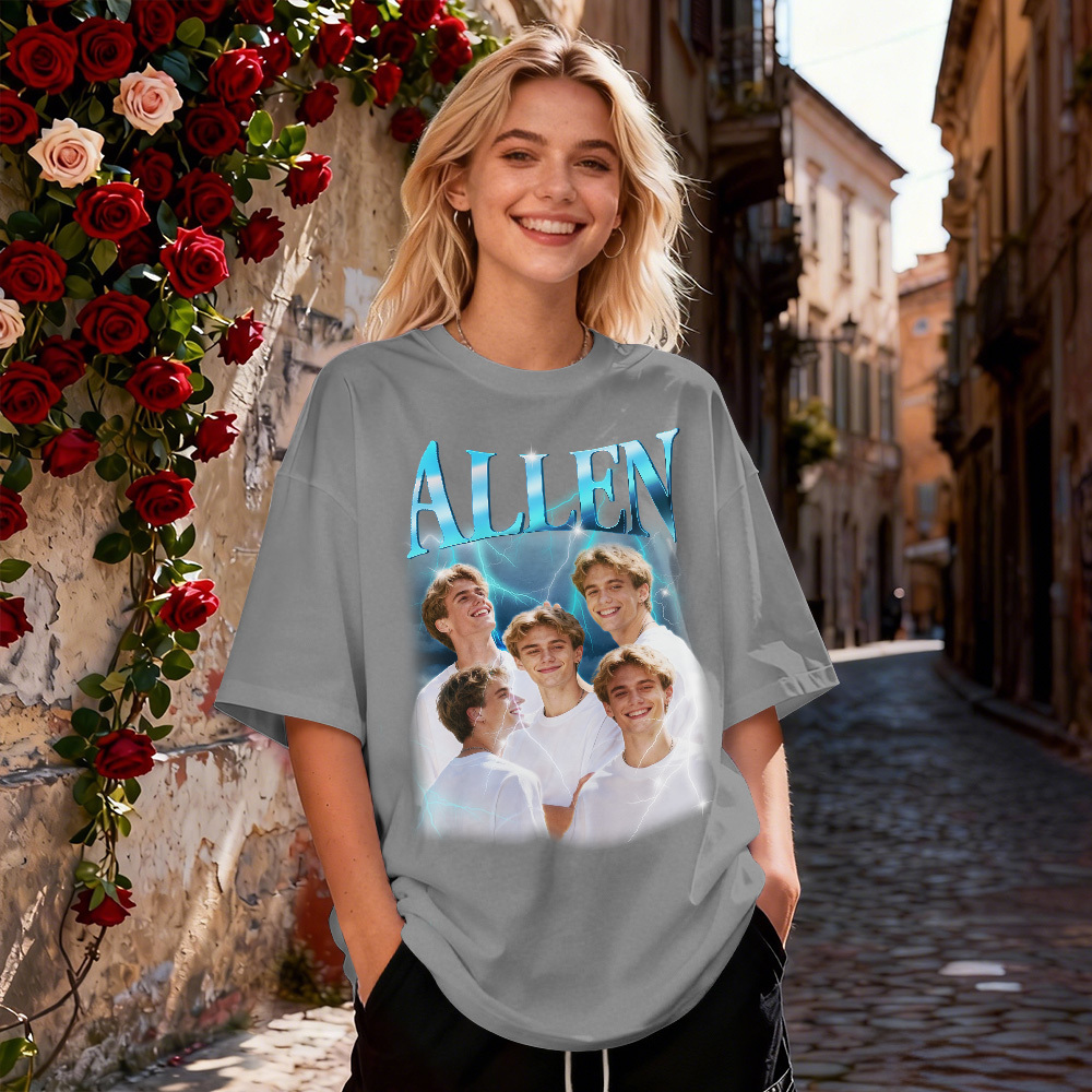 T-shirt Vintage Personnalisé Avec Photo Et Nom, Idéal Pour Un Petit Ami Ou Pour La Saint-valentin. Idée Cadeau Pour La Saint-valentin. - MyFaceSocksFR