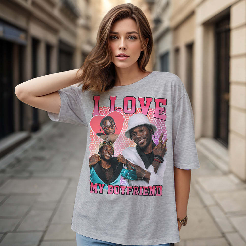 Photo Personnalisée Et Nom Vintage Tee T-shirt Personnalisé Cadeaux Pour Lui/elle - VisageChaussettes