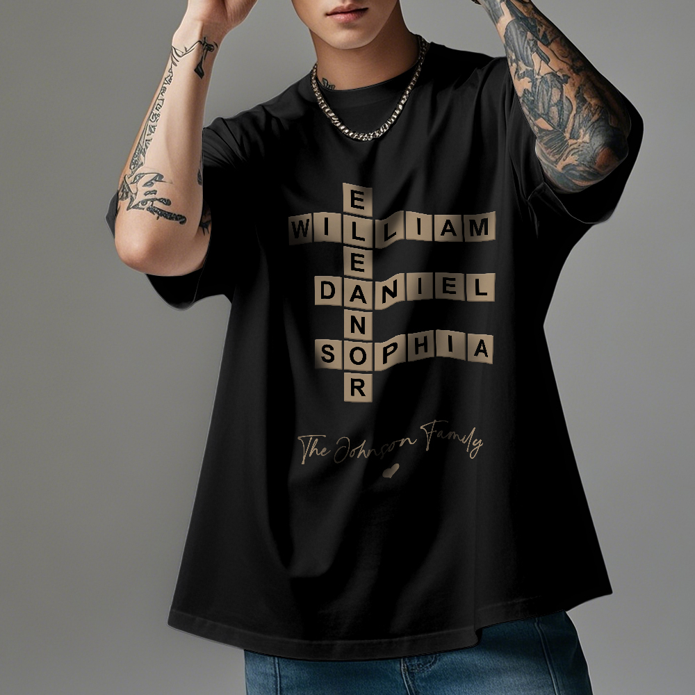 T-shirt Personnalisé Avec Signe De Nom De Famille, Photo Personnalisée, Vintage, T-shirt Avec Nom Personnalisé - MyFaceSocksFR