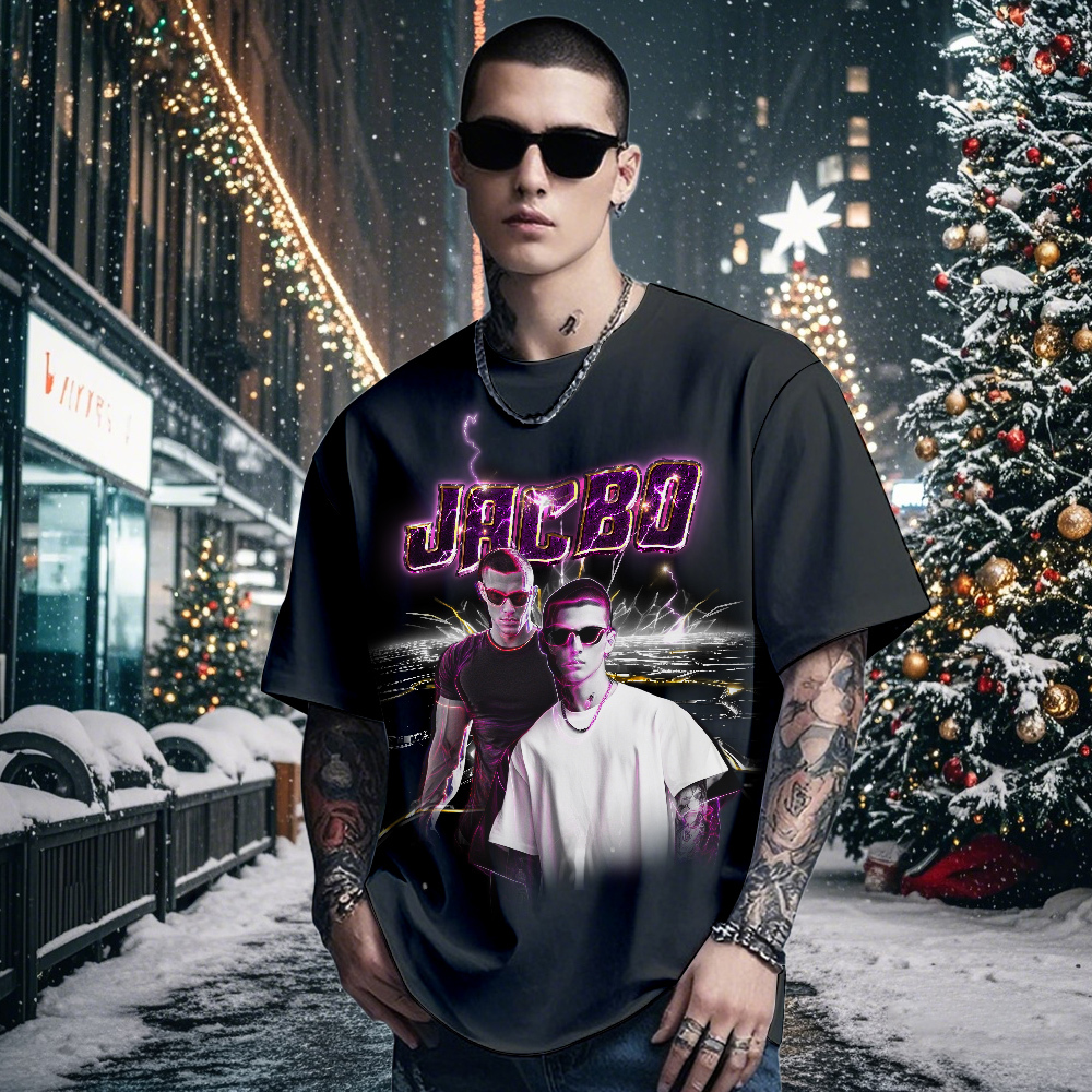 T-shirt De Mode Rétro Personnalisé, Cadeau De Noël Avec Photo Personnalisée Avec Style Vintage - MyFaceSocksFR