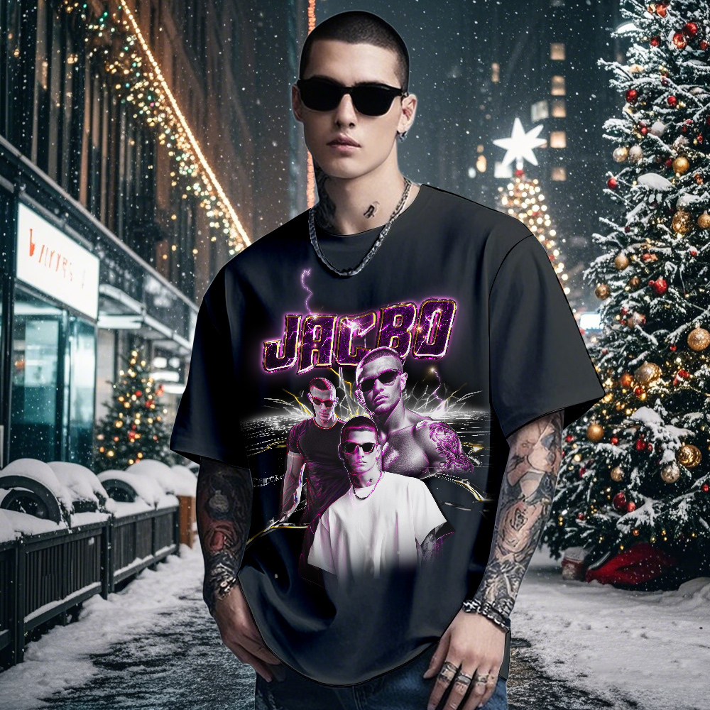 T-shirt De Mode Rétro Personnalisé, Cadeau De Noël Avec Photo Personnalisée Avec Style Vintage - MyFaceSocksFR