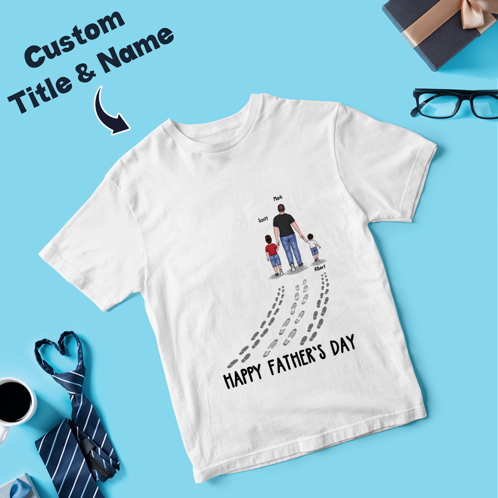 T-shirt À Capuche Unisexe Personnalisé « joyeuse Fête Des Pères », Cadeau D'anniversaire Pour Papa - MyFaceSocksFR