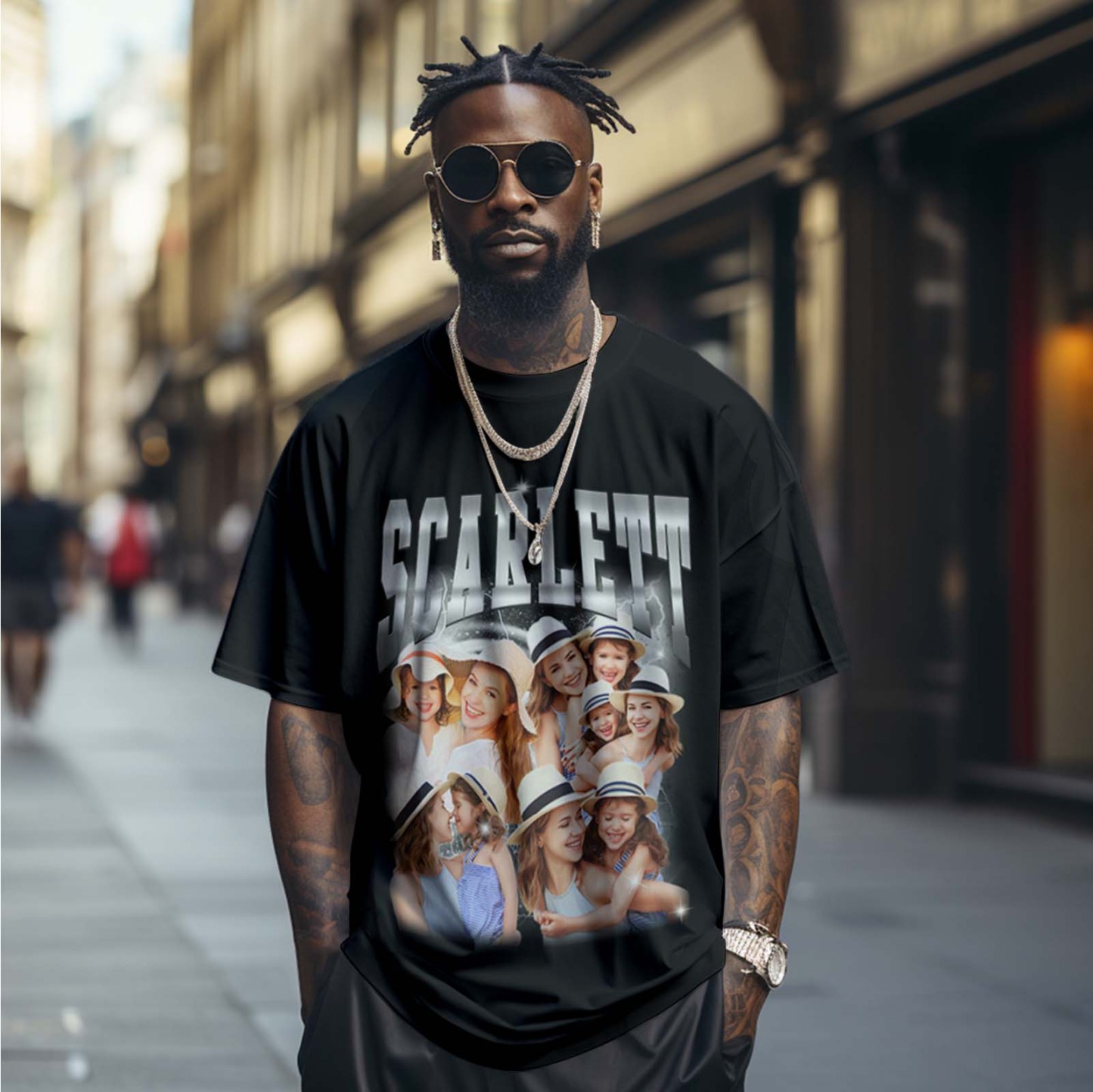 T-shirt Personnalisé Pour La Fête Des Mères, Photo Et Texte Personnalisés, Style Vintage, Cadeau Pour Maman - MyFaceSocksFR