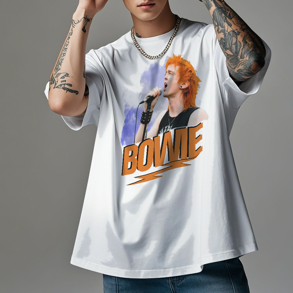 T-shirt Vintage Photo Personnalisé Bowie T-shirt Personnalisé Visage - MyFaceSocksFR