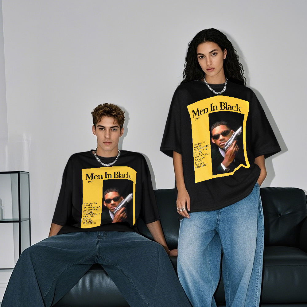 T-shirt Vintage Photo Personnalisé Pour Homme En Noir, T-shirt Personnalisé Avec Visage - MyFaceSocksFR