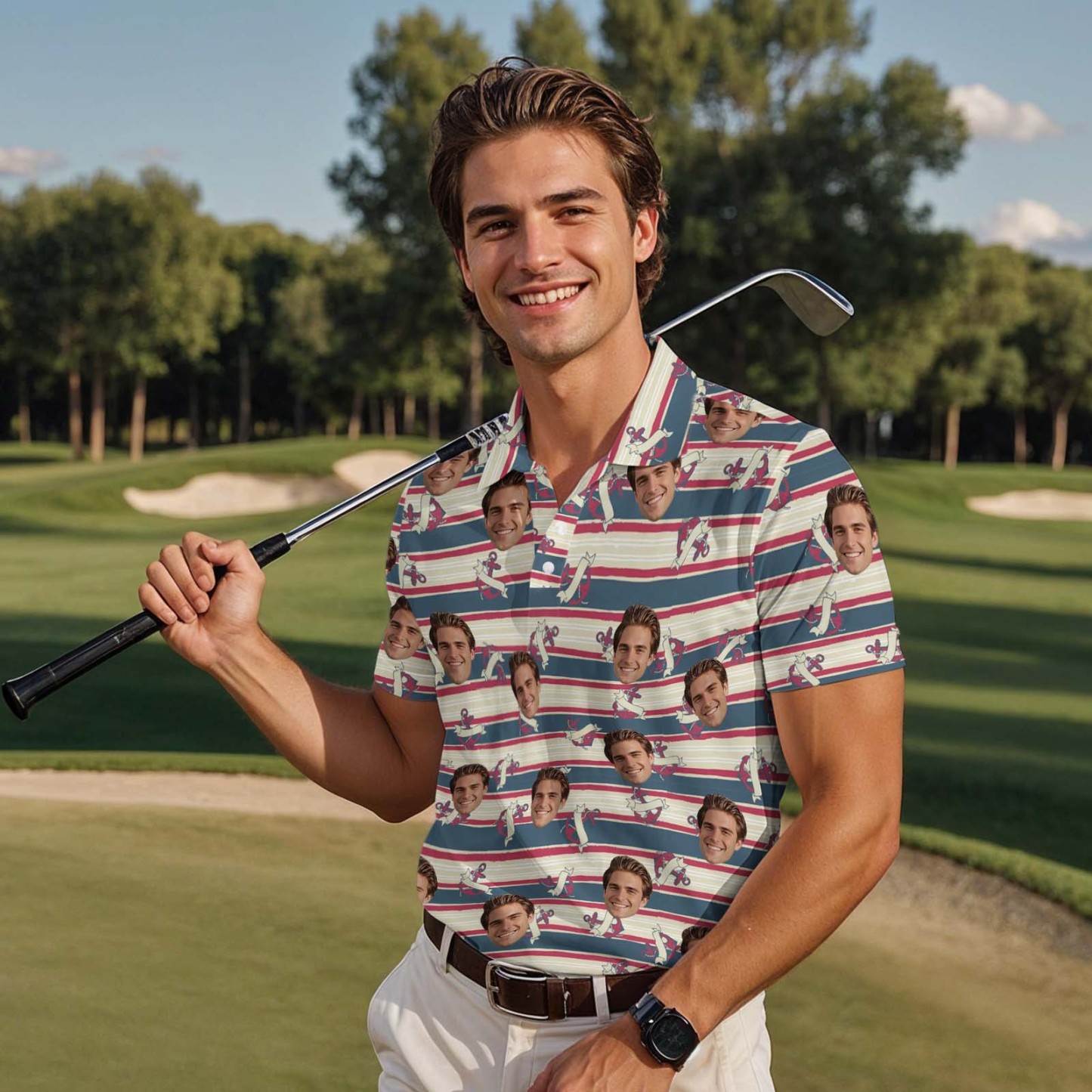 Polo Personnalisé, Polo De Golf Personnalisé Avec Motif De Chat Noir Et Graffiti, Polo Pour Homme, Cadeau - MyFaceSocksFR