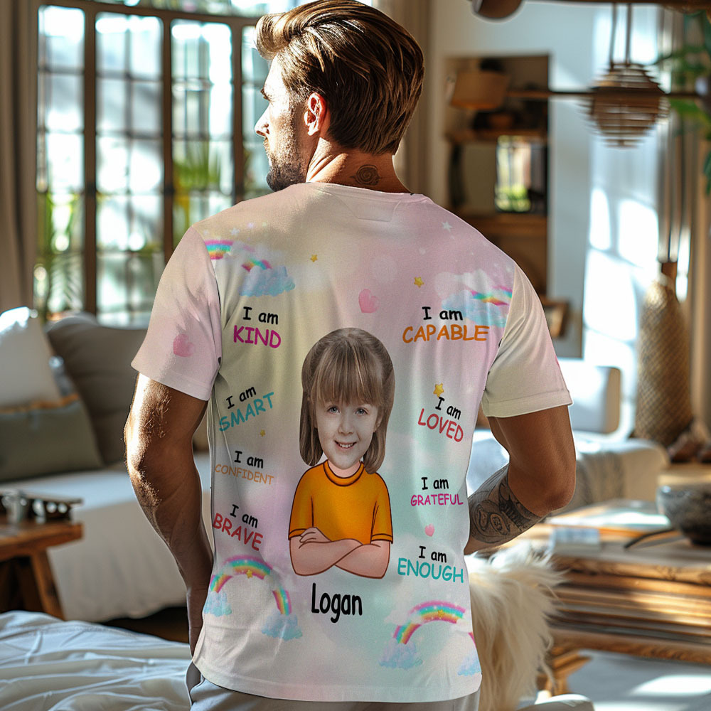 T-shirt Personnalisé Pour Papa, Cadeau Pour La Fête Des Pères, Super Papa - MyFaceSocksFR