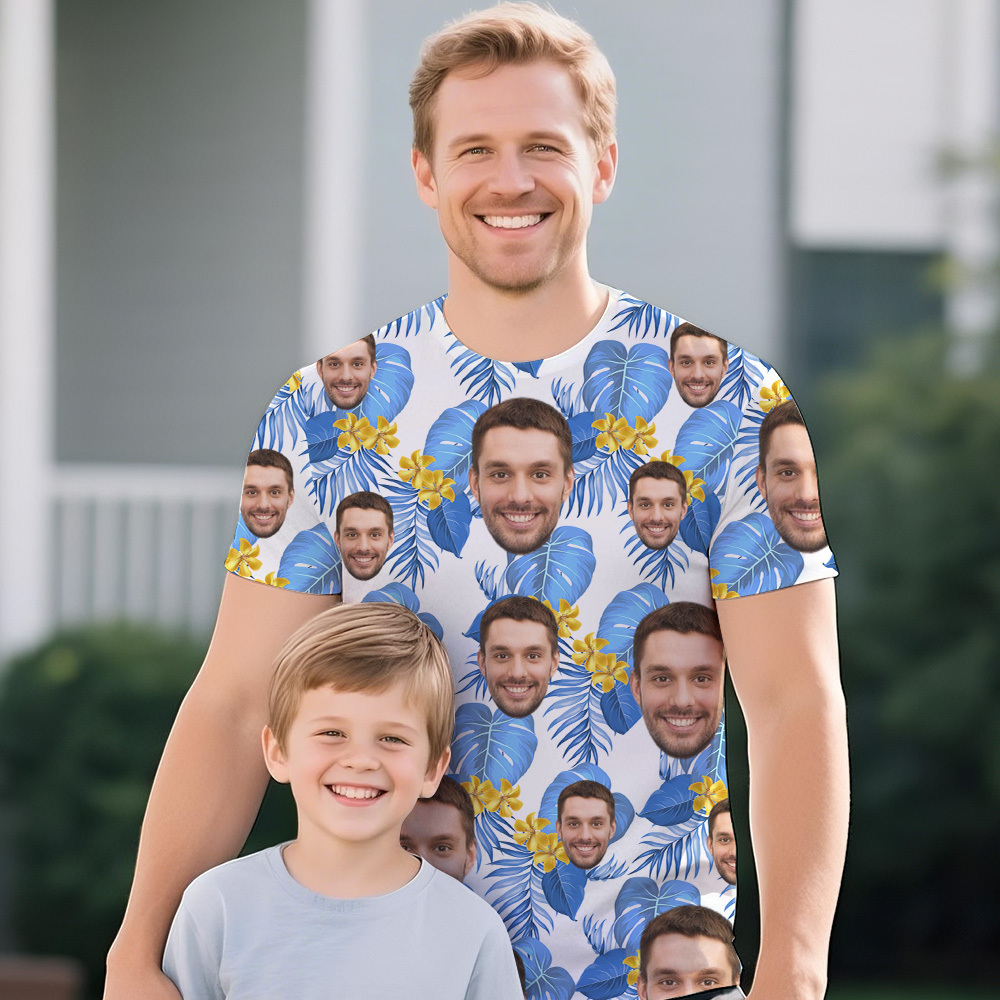 T-shirt Vintage Personnalisé Avec Photo Pour La Fête Des Pères, Cadeau Pour Papa - MyFaceSocksFR