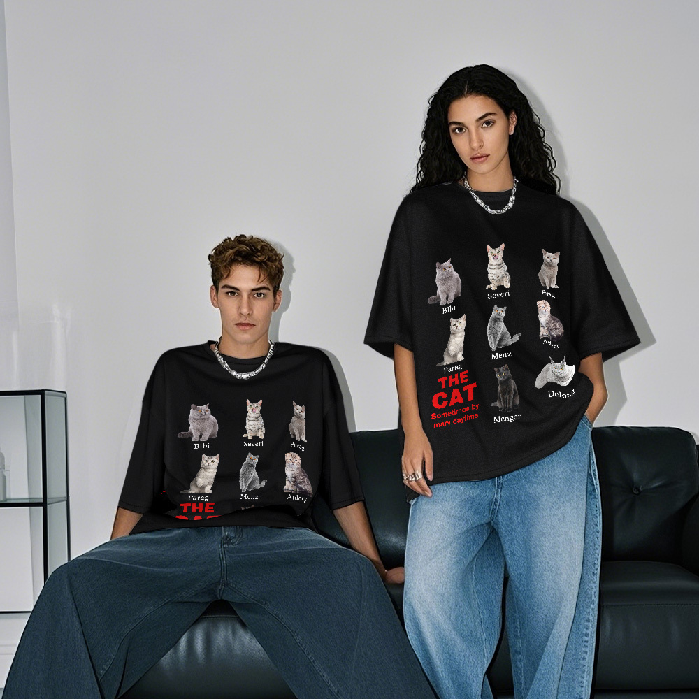 T-shirt Personnalisé Pour Amoureux Des Chats. Ajoutez La Photo Et Le Nom De Votre Chat. Cadeau Mignon Pour Les Propriétaires D'animaux De Compagnie. - MyFaceSocksFR