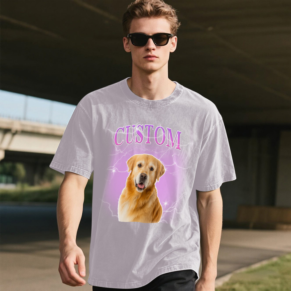T-shirt Personnalisé Pour Animaux De Compagnie, Couleurs Confortables, Vintage, Bootleg, Nom De Photo D'animal De Compagnie, Portrait De Chien Personnalisé, T-shirt Personnalisé, T-shirt Pour Chat, T-shirt Des Années 90 - MyFaceSocksFR