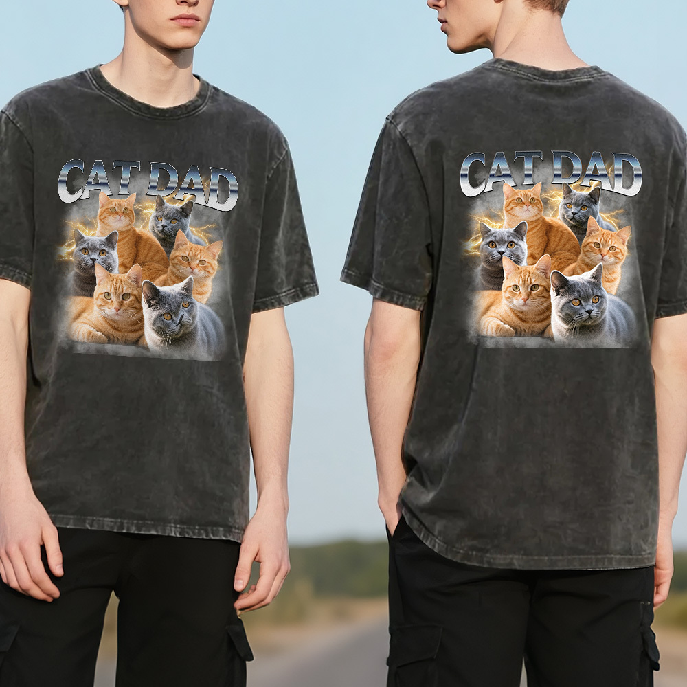 T-shirt Personnalisé Face Mash, Photo Personnalisée, Multicolore, Amusant, Cadeau Pour La Fête Des Pères - MyFaceSocksFR