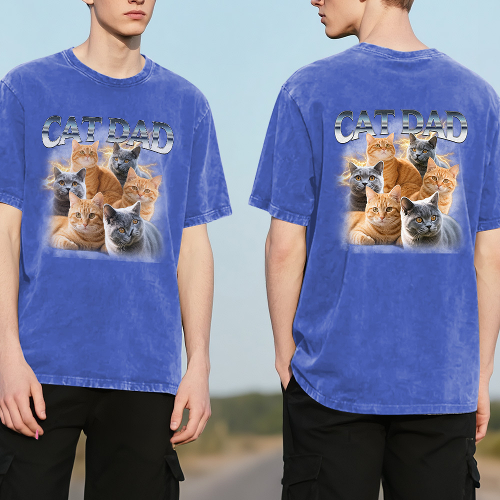 T-shirt Personnalisé Face Mash, Photo Personnalisée, Multicolore, Amusant, Cadeau Pour La Fête Des Pères - MyFaceSocksFR