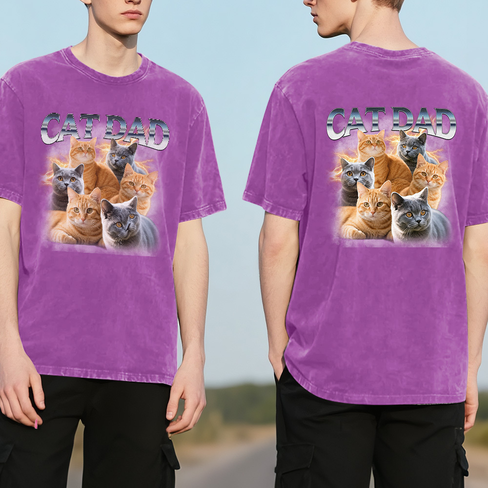 T-shirt Personnalisé Face Mash, Photo Personnalisée, Multicolore, Amusant, Cadeau Pour La Fête Des Pères - MyFaceSocksFR